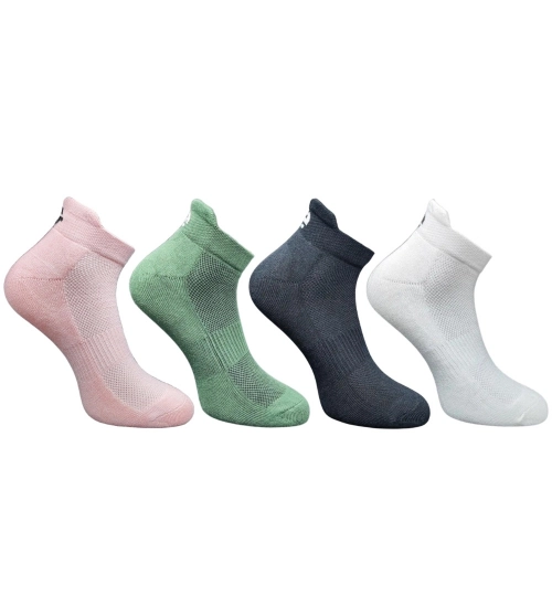 4_Pair Set Unisex Casual Cotton Printed Ankle Length Socks (Multicolor)