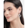 Women's Brass Silver Plated Drop Earrings (Red) Women's Brass Silver Plated Drop Earrings (Red)
