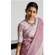 Women's Linen Printed Saree With Unstitched Blouse 5.5Mtr (Purple) Women's Linen Printed Saree With Unstitched Blouse 5.5Mtr (Purple)