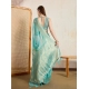 Women's Viscose Printed Saree With Unstitched Blouse 5.5Mtr (Green)