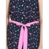 Girl's Rayon Flamingo Print Sleeveless Jumpsuit (Black-Pink)