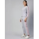 Women's Cotton Solid Long Sleeves Tracksuit (Light Grey - Pink) Women's Cotton Solid Long Sleeves Tracksuit (Light Grey - Pink)