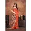 Women's Linen Printed Saree With Unstitched Blouse 5.5Mtr (Red) Women's Linen Printed Saree With Unstitched Blouse 5.5Mtr (Red)
