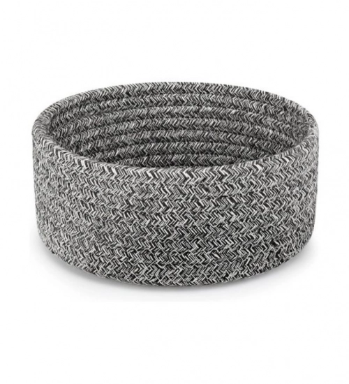 Cotton 8x3 Inch Kidi Round 1 Pcs Bedside Organizer (Black)