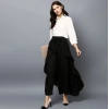 Women's Rayon Ruffled Elasticated Skirt (Black)
