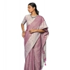 Women's Linen Printed Saree With Unstitched Blouse 5.5Mtr (Purple) Women's Linen Printed Saree With Unstitched Blouse 5.5Mtr (Purple)