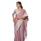 Women's Linen Printed Saree With Unstitched Blouse 5.5Mtr (Purple) Women's Linen Printed Saree With Unstitched Blouse 5.5Mtr (Purple)