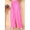Dropship Women's Casual Rayon Solid Ankle Length Palazzo (Pink, Free Size)