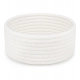 Cotton 8x3 Inch Round 1 Pcs Bedside Organizer (White)