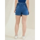 Women's Denim Lycra Solid Zip Closure Skorts (Blue) Women's Denim Lycra Solid Zip Closure Skorts (Blue)