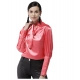 Women's Polyester Solid Long Sleeves Top (Coral) Women's Polyester Solid Long Sleeves Top (Coral)