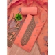 Women's Banarasi Silk Printed Unstitched Salwar Suit Material With Dupatta (Peach, 3Mtrs)