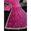 Dropship Women's Digital Printed  Georgette Saree With Unstitched Blouse (Pink, 5-6 Mtrs)