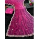 Women's Digital Printed  Georgette Saree With Unstitched Blouse (Pink, 5-6 Mtrs)
