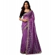 Women's Net Sequence Saree With Unstitched Blouse 5.5Mtr (Lavender)