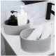 Cotton 8x3 Inch Round 2 Set Bedside Organizer (Gray)