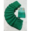 Dropship Women's Printed Brasso Saree With Unstitched Blouse (Green, 5-6 Mtrs)