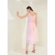 Women's Georgette Ombre Sleeveless Dress (Peach)
