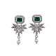 Women's Brass Silver Plated Necklace set (Green)