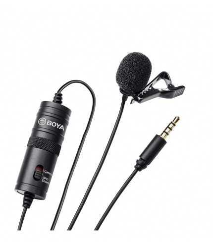 Plastic BOYA BY-M1 Lavalier Condenser Microphone with 20ft Audio Cable