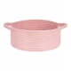 Cotton 8x3 Inch Round Bedside Organizer (Pink)