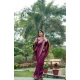 Women's Faux_Banarasi Lining Pattern Saree With Unstitched Blouse 5.5Mtr (Magenta) Women's Faux_Banarasi Lining Pattern Saree With Unstitched Blouse 5.5Mtr (Magenta)