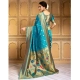 Women's Silk Blend Zari Weaving Saree With Unstitched Blouse 5.5Mtr (Turquoise)