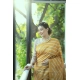 Women's Faux_Tussar_Silk Geometric_Print Saree With Unstitched Blouse 5.5Mtr (Mustard)