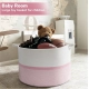 Cotton Dori 16x14 Inch Storage Basket For Clothes (White-Pink White)