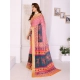 Women's Linen Cotton Printed Saree With Unstitched Blouse 5.5Mtr (Pink) Women's Linen Cotton Printed Saree With Unstitched Blouse 5.5Mtr (Pink)