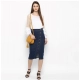 Women's Denim Front Button Buttoned Skirt (Blue) Women's Denim Front Button Buttoned Skirt (Blue)