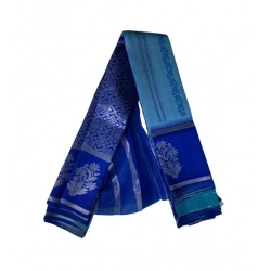 Women's Soft Silk Wooven Saree With Unstitched Blouse 5.5Mtr (Royal Blue)