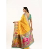 Women's Faux_Banarasi Woven Motifs Saree With Unstitched Blouse 5.5Mtr (Yellow)