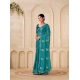 Women's Digital Printed  Georgette Saree With Unstitched Blouse (Sky, 5-6 Mtrs)