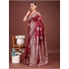 Women's Banarasi Silk Printed Saree With Unstitched Blouse 5.5Mtr (Maroon) Women's Banarasi Silk Printed Saree With Unstitched Blouse 5.5Mtr (Maroon)