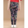 Girl's Cotton Lycra Floral Elasticated Jeggings (Multicolor)
