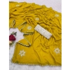 Women's Chiffon Butti Dotted Saree With Unstitched Blouse 5.5Mtr (Yellow) Women's Chiffon Butti Dotted Saree With Unstitched Blouse 5.5Mtr (Yellow)