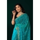 Women's Net Sequence Saree With Unstitched Blouse 5.5Mtr (Turquoise) Women's Net Sequence Saree With Unstitched Blouse 5.5Mtr (Turquoise)