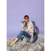 Women's Polyester Floral 3-4th Sleeves Shrug (Multicolor)