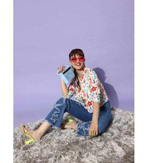 Women's Polyester Floral 3-4th Sleeves Shrug (Multicolor) Women's Polyester Floral 3-4th Sleeves Shrug (Multicolor)
