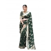 Women's Soft Lichi Silk Printed Saree With Unstitched Blouse 5.5Mtr (Green) Women's Soft Lichi Silk Printed Saree With Unstitched Blouse 5.5Mtr (Green)