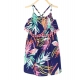 Girl's Rayon Printed Shoulder Straps Dress (Navy Blue) Girl's Rayon Printed Shoulder Straps Dress (Navy Blue)