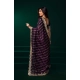 Women's Net Sequence Saree With Unstitched Blouse 5.5Mtr (Wine)
