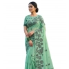 Women's Linen Cotton Printed Saree With Unstitched Blouse 5.5Mtr (Rama Green) Women's Linen Cotton Printed Saree With Unstitched Blouse 5.5Mtr (Rama Green)