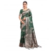 Women's Banarasi Silk Printed Saree With Unstitched Blouse 5.5Mtr (Dark Green) Women's Banarasi Silk Printed Saree With Unstitched Blouse 5.5Mtr (Dark Green)