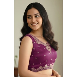 Women's Zimmi Choo Embroidered V-Neck Padded Blouse (Purple 38 Ready (Self Alterable 36–40)