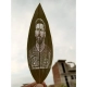 Custom Engraved Leaf Art – Football Player Portrait on Natural Leaf