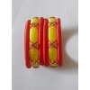 Women's Plastic Silk Thread Bangles (Lemon Yellow, Size: 2.2)