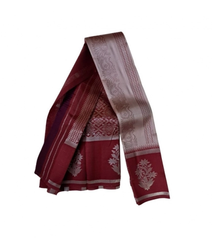 Women's Soft Silk Wooven Saree With Unstitched Blouse 5.5Mtr (Multicolor)