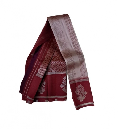 Women's Soft Silk Wooven Saree With Unstitched Blouse 5.5Mtr (Multicolor)